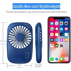 Acheter (Bleu marine) Ventilateur de poche Aluan mini ventilateur puissant petit ventilateur portable personnel ventilateur de cils rechargeable USB réglable en vitesse