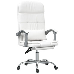 vidaXL Fauteuil de massage inclinable de bureau Blanc Similicuir