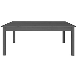 Avis ComfortXL Table Basse Gris 100x100x40 Cm Bois Massif De Pin