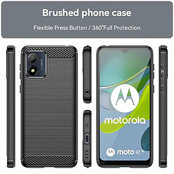 Htdmobiles Coque pour Motorola Moto E13 - housse etui silicone gel carbone + film ecran - NOIR