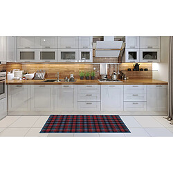 Alter Chemin de cuisine, 100% Made in Italy, Tapis antitache avec impression numérique, Chemin de table antidérapant et lavable, Modèle Tartan - Damaris, cm 100x52