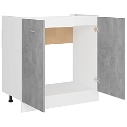 Acheter vidaXL Armoire de plancher d'évier Gris béton Bois d’ingénierie