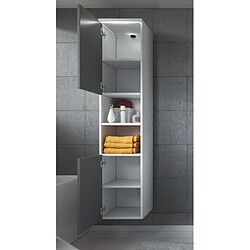 Avis Auco Armoire de rangement Paso Hauteur : 160 cm Gris brillant - Meuble de rangement haut placard armoire colonne