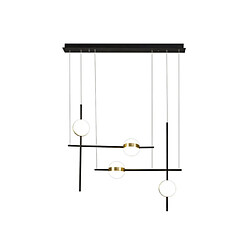 Luminaire Center Suspension Cuba Noir,Or