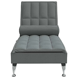 Avis vidaXL Chaise longue de massage avec traversin gris foncé tissu