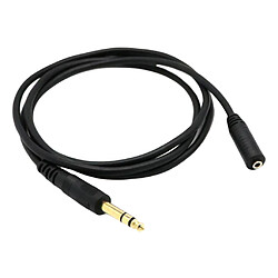 1,5 M PVC Noir Durable 6,35 Mm à 3,5 Mm Mâle Connecteur De Câble Audio Femelle