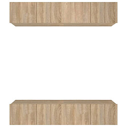 Maison Chic Meubles TV 4 pcs | Banc TV Moderne pour salon | Meuble de Rangement Chêne Sonoma 80x30x30 cm Bois d'ingénierie -MN31583