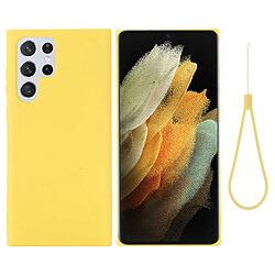 Coque en silicone jaune pour votre Samsung Galaxy S22 Ultra