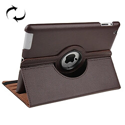 Wewoo Smart Cover marron pour nouvel iPad 3 Étui en cuir pivotant de 360 degrés avec fonction veille / réveil et support