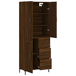 Avis vidaXL Buffet haut Chêne marron 69,5x34x180 cm Bois d'ingénierie