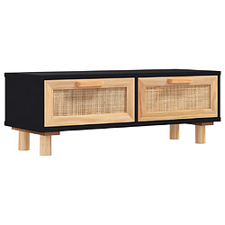 vidaXL Table basse Noir 80x40x30 cm Bois d'ingénierie et pin massif