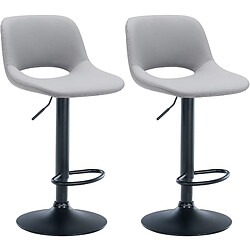 Non Lot de 2 tabourets de bar Camden simili cuir noir pas cher