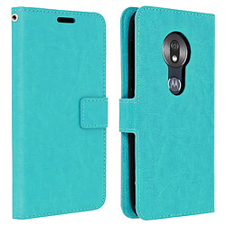 Avizar Housse Motorola Moto G7 Play Portefeuille Fonction Stand bleu turquoise