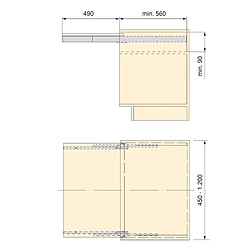 Coulisses pour table à rallonge Shot 450-1200mm charge 80kg en inox brossé 2045069 Emuca