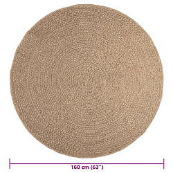 vidaXL Tapis 160 cm aspect jute intérieur et extérieur pas cher