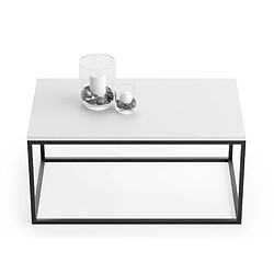 Mpc Table basse plateau blanc 100 x 60 x 48