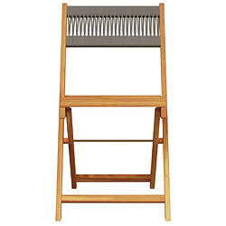 Acheter vidaXL Chaises de bistrot lot de 2 gris bois d'acacia et corde