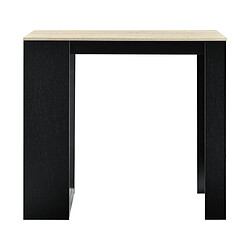 Helloshop26 Table de bar avec rangement bistro haut avec 3 étagères 110 cm noir et chêne 03_0006191