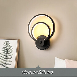 Avis Stoex Applique Murale D'Intérieur À Led Lampe Murale Ronde Moderne Noire Pour Chambre Salon Couloir Café Blanc Chaud