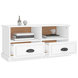 Maison Chic Meuble TV scandinave - Banc TV pour salon blanc 93x35,5x45 cm bois d'ingénierie -MN96335 pas cher