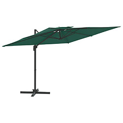 Maison Chic Parasol Jardin | Parasol cantilever à double toit Vert 400x300 cm - GKD57398