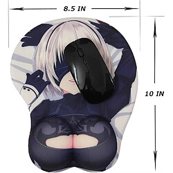 BETOMSPS Tapis de souris d'ordinateur Tapis de souris de jeu Anime Tapis de souris ergonomique mignon avec support de poignet en gel, tapis de souris antidérapant (Noir) pas cher