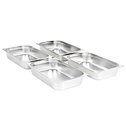 vidaXL Récipients Gastronorm 4 pcs GN 1/1 100 mm Acier inoxydable