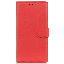 Etui en PU texture litchi, anti-rayures, antichoc avec support rouge pour votre Honor 50