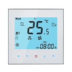 Wewoo Thermostat Domestique blanc pour l'unité de bobine de fan, soutient le Wifi programmable d'affichage à cristaux liquides de l'affichage à 4-Pipe