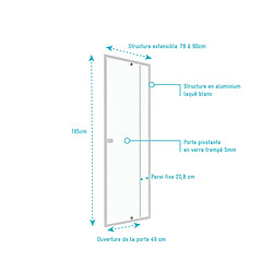 Acheter Aurlane Porte de douche pivotante 90 cm