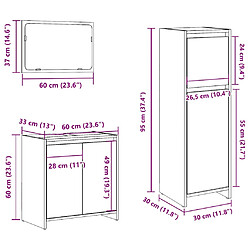 vidaXL Ensemble de meubles de salle de bain 3 pcs gris béton pas cher