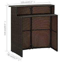 vidaXL Ensemble de bar de jardin avec coussins 5 pcs Marron pas cher