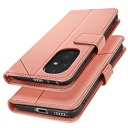 Avizar Etui Clapet pour Honor 200 Portefeuille Support Vidéo Rose Champagne