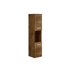 Vente-Unique Colonne de salle de bain suspendue effet bois avec niche de rangement - L30 x P30 x H133 cm - MIELA II