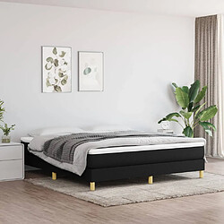 vidaXL Sommier à lattes de lit avec matelas Noir 160x200 cm Tissu