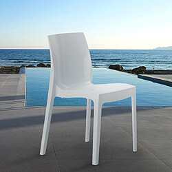 18 Chaises Ice Grand Soleil polypropylène restaurant promo offre stock, Couleur: Blanc