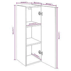 vidaXL Meubles TV 2 pcs Chêne marron 30,5x30x90 cm Bois d'ingénierie pas cher