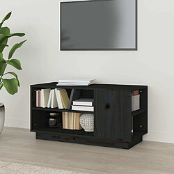 Maison Chic Meuble TV scandinave - Banc TV pour salon Noir 80x35x40,5 cm Bois de pin massif -MN22040