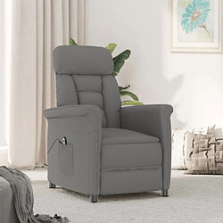 vidaXL Fauteuil inclinable électrique Gris foncé Similicuir daim