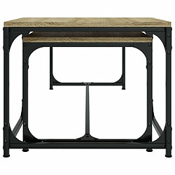 Maison Chic Lot de 2 Tables basses,Table Console pour salon Chêne sonoma Bois d'ingénierie -MN10276 pas cher