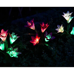 Avis 3 pièces lampe de lys solaire extérieur lampe de sol étanche lampe de jardin Simulation fleur dégradé de couleur