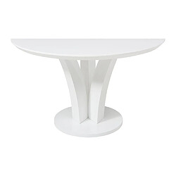 Vente-Unique Table à manger ronde 4 personnes en MDF - Blanc laqué - VIALETA pas cher