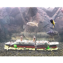 Avis décoration aquarium bateau 30 cm poisson