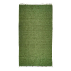 Thedecofactory ESSENCE - Tapis en jute et coton avec franges vert foncé 80x150 