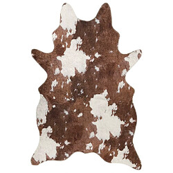 vidaXL Tapis marron et blanc motif vache lavable antidérapant