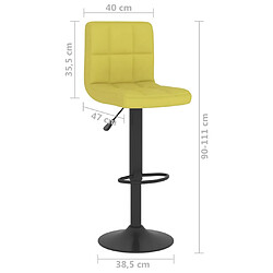 vidaXL Tabouret de bar Vert Tissu pas cher