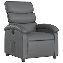 vidaXL Fauteuil inclinable Gris Similicuir