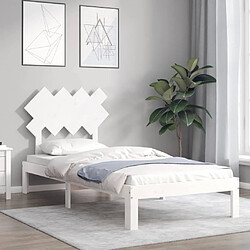 Avis Maison Chic Cadre/structure de lit avec tête de lit pour adulte - Lit Moderne Chambre blanc simple bois massif -MN94946