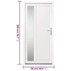 vidaXL Porte d'entrée Blanc 98x200 cm PVC pas cher