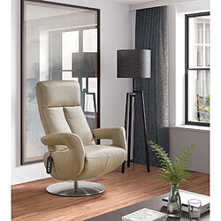 Avis BOIS & CHIFFONS Fauteuil relax électrique cuir Grecia Gris clair